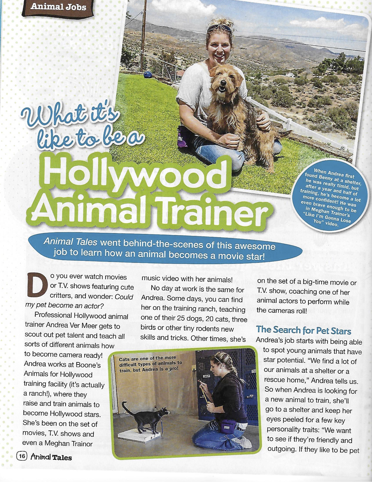 Animal Tales-Andrea Ver Meer Interview - Animals For Hollywood